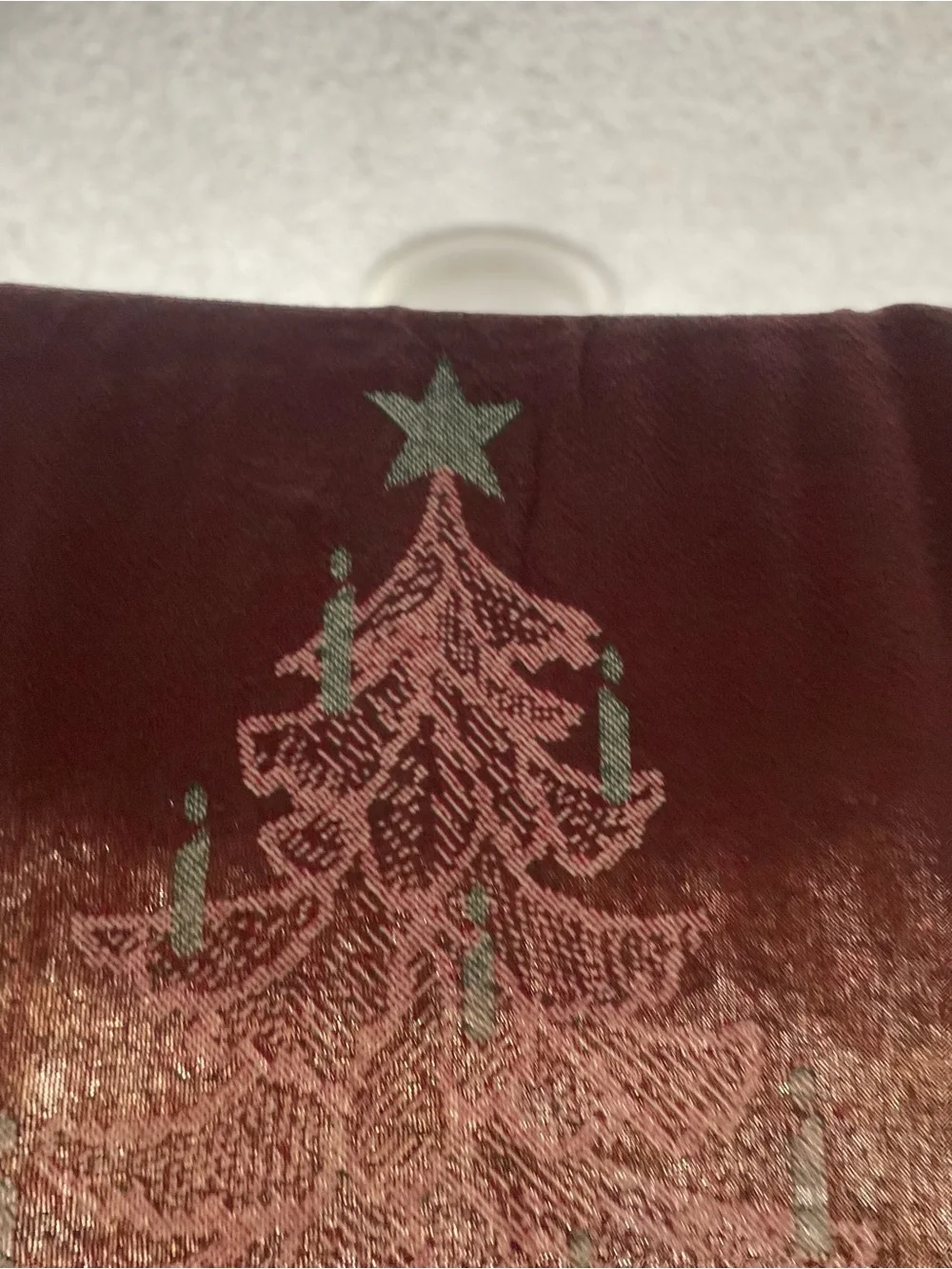 Holiday Tree Woven Throw Blanket - Green and Red